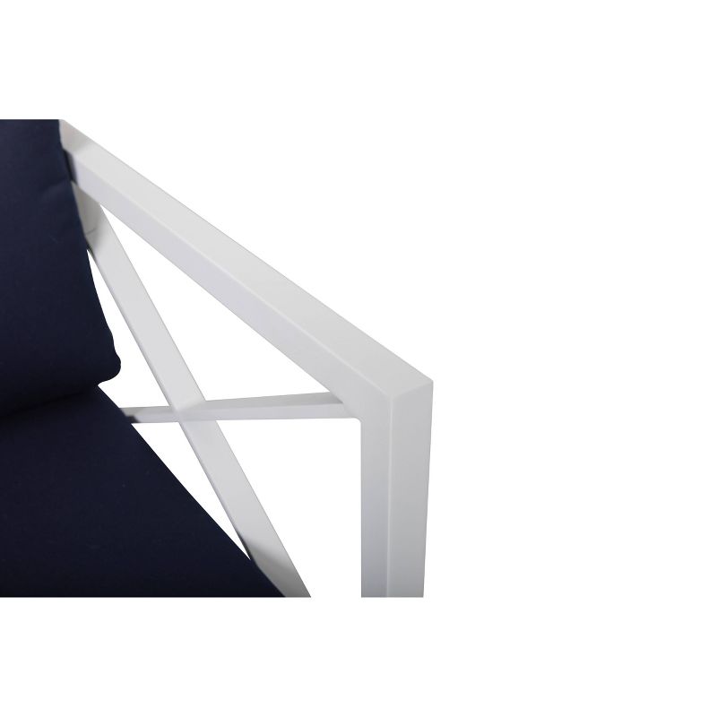 4pc Outdoor Aluminum Sofa Set White & Blue - Nuu Garden