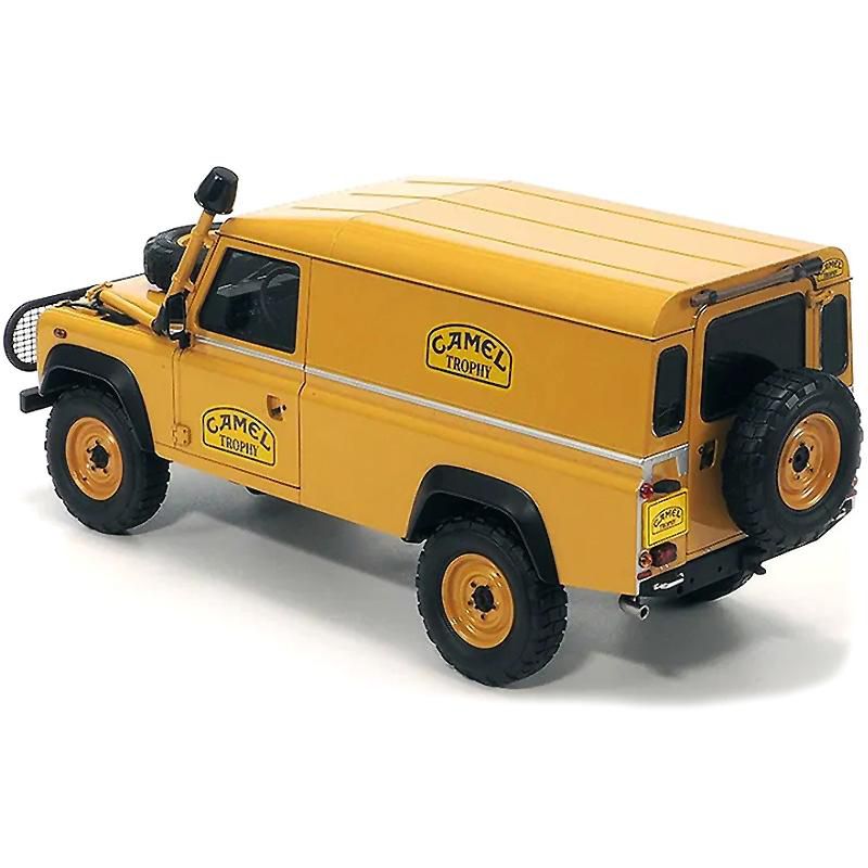 Land Rover 110 Panel Truck Sandglow Orange & Accessories Camel Trophy Support Unit Borneo 1985 Ltd Ed 1000 pcs 1/18 Almost Real