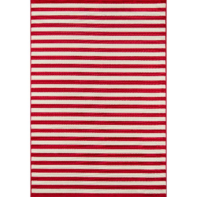 Indoor/Outdoor Stripes Area Rug - Red (9'X13')