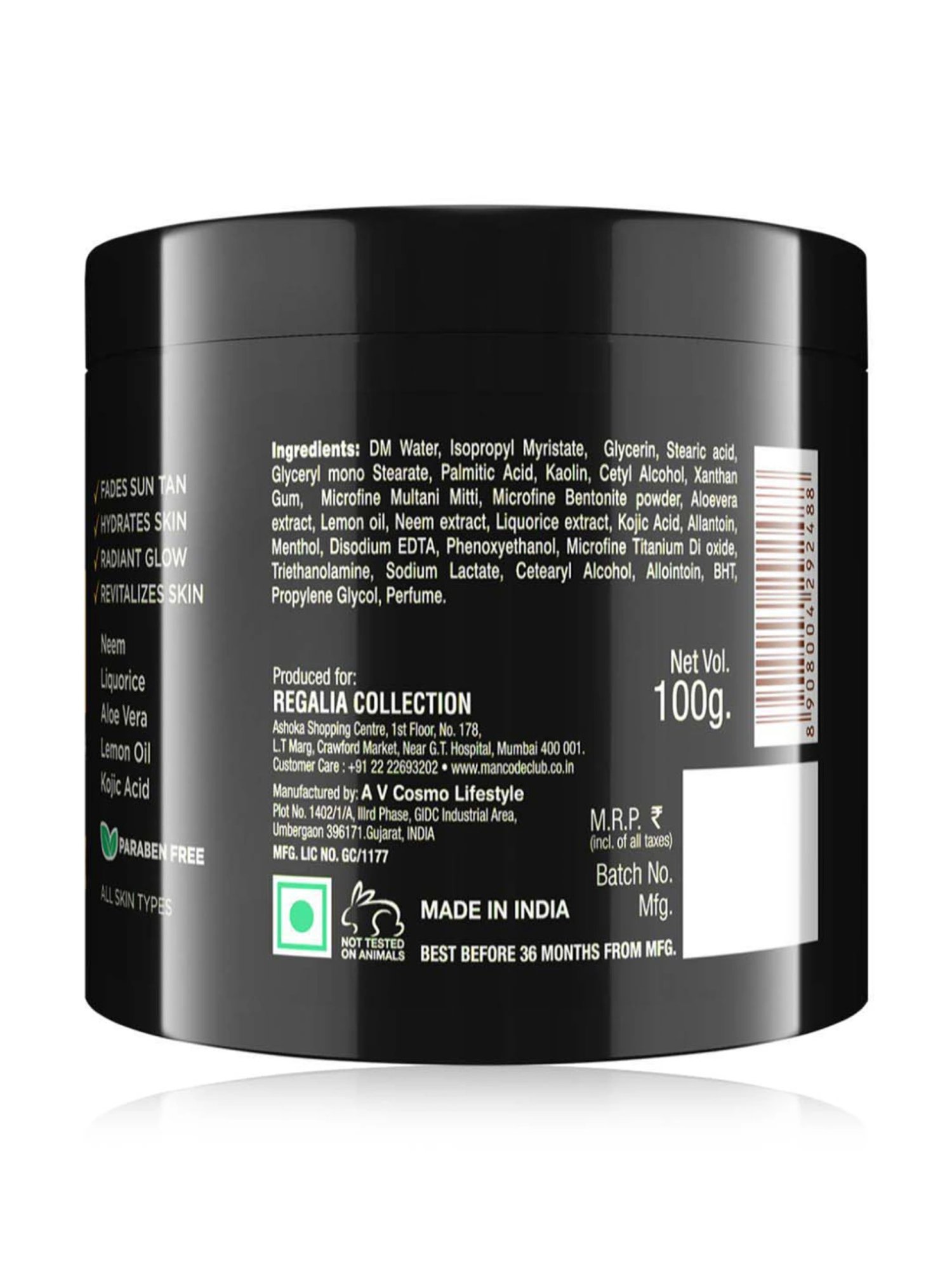 Mancode De-Tan Mask - 100 gm