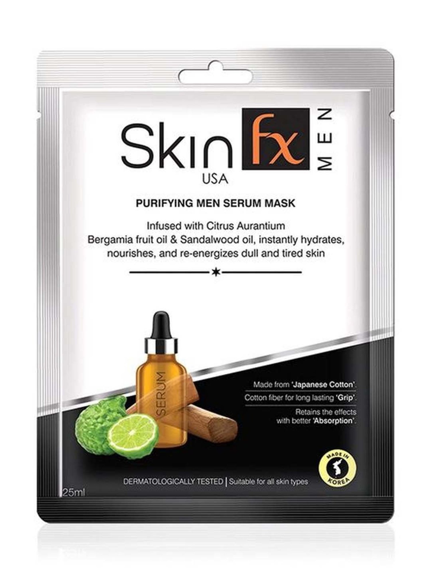 Skin Fx Purifying Men Serum Mask for Dull & Tired Skin - 25 ml