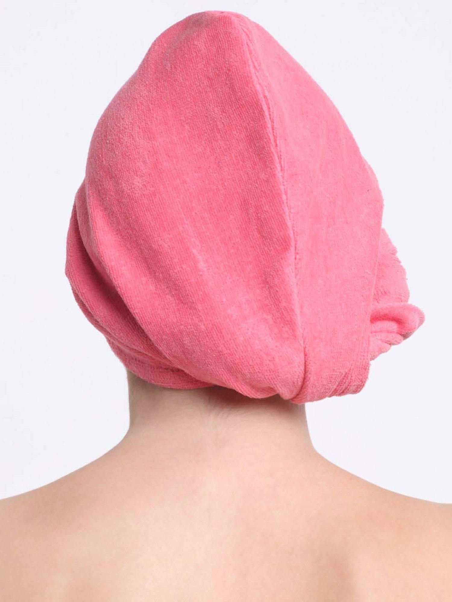 Creeva Luxury Virtual Pink Cotton 380 GSM Hair Wrap - Set of 2