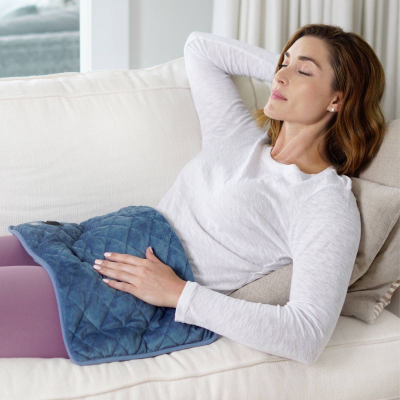 Pure Enrichment WeightedWarmth 2-in-1 Weighted Body Pad with Warmer - 2lbs - 20" x 12" - Blue