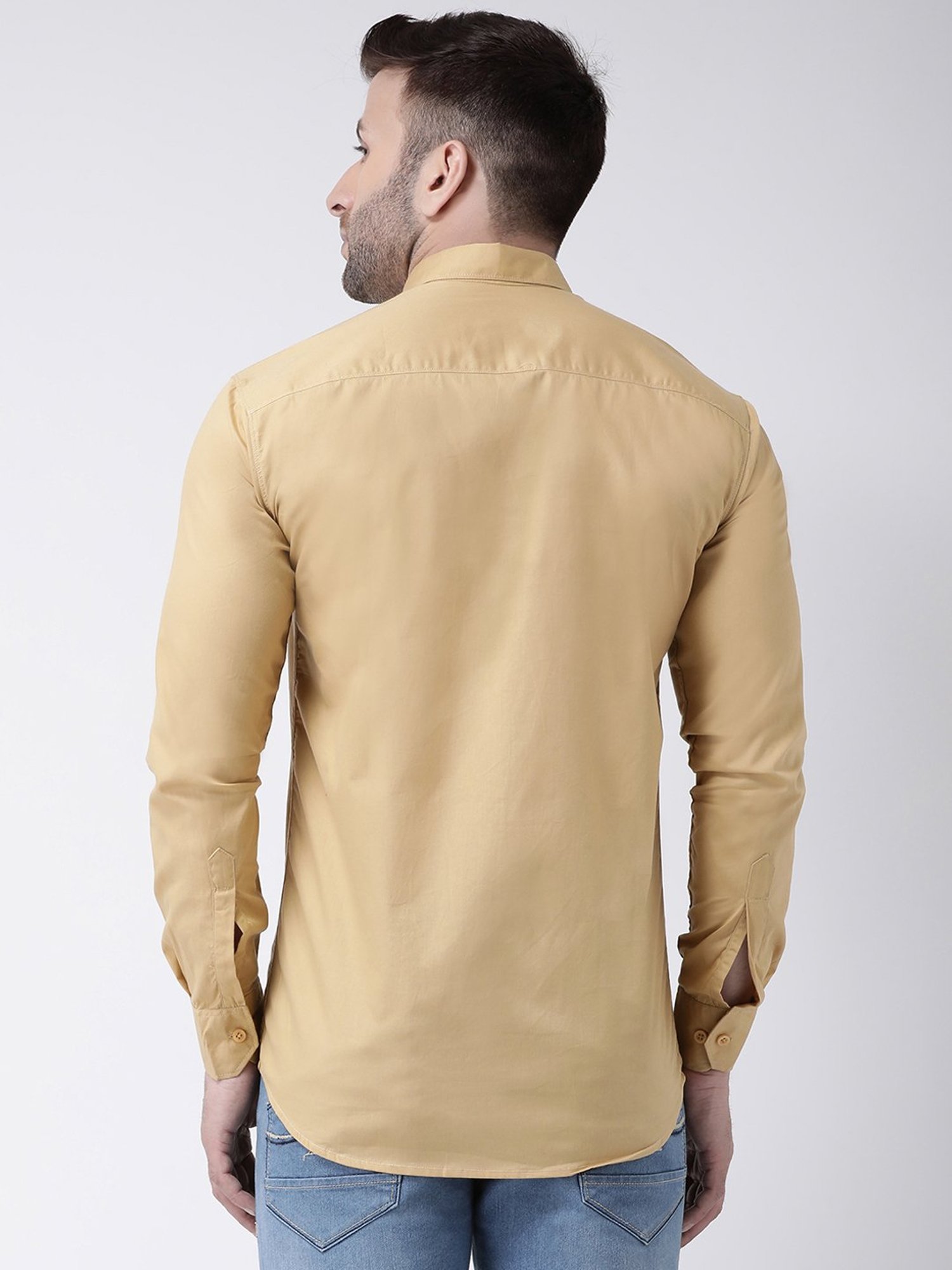 Hangup Plus Khaki Slim Fit Pure Cotton Shirt