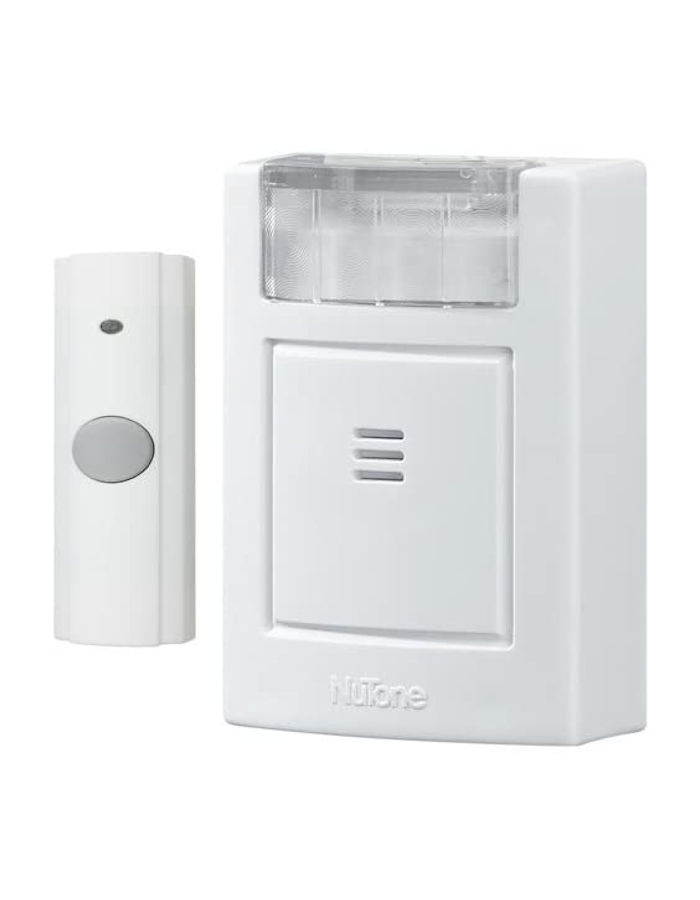 Nutone Wireless Chime, Portable, White, Dimensions: 3-3/4" x 4-1/2" x 1-5/8"