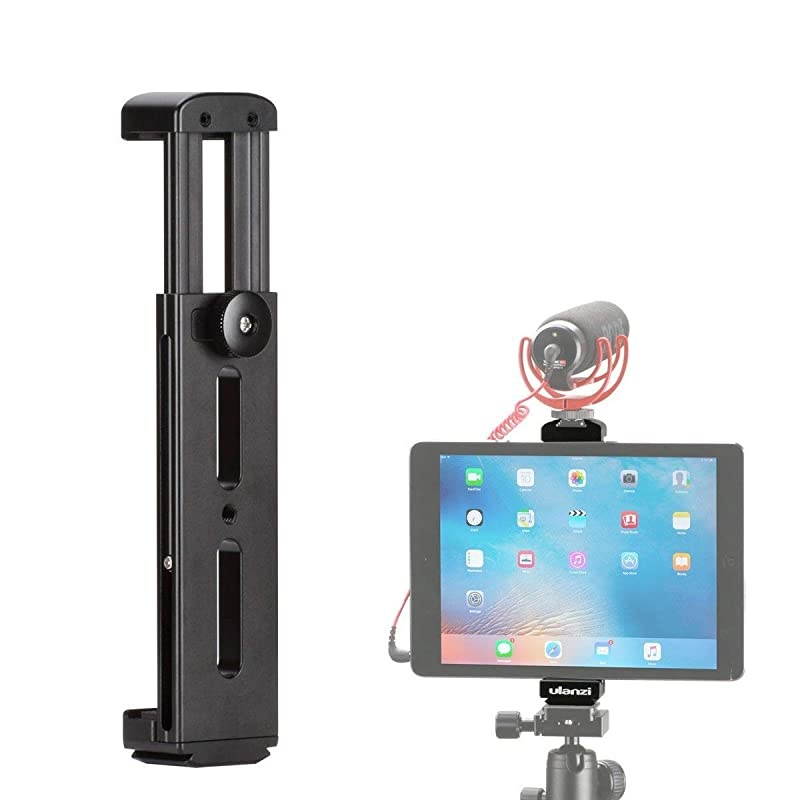 Aluminum Tripod Mount Tablet Clamp Holder for iPads 7.9"~12.9" for iPad Mini for iPad Pro etc