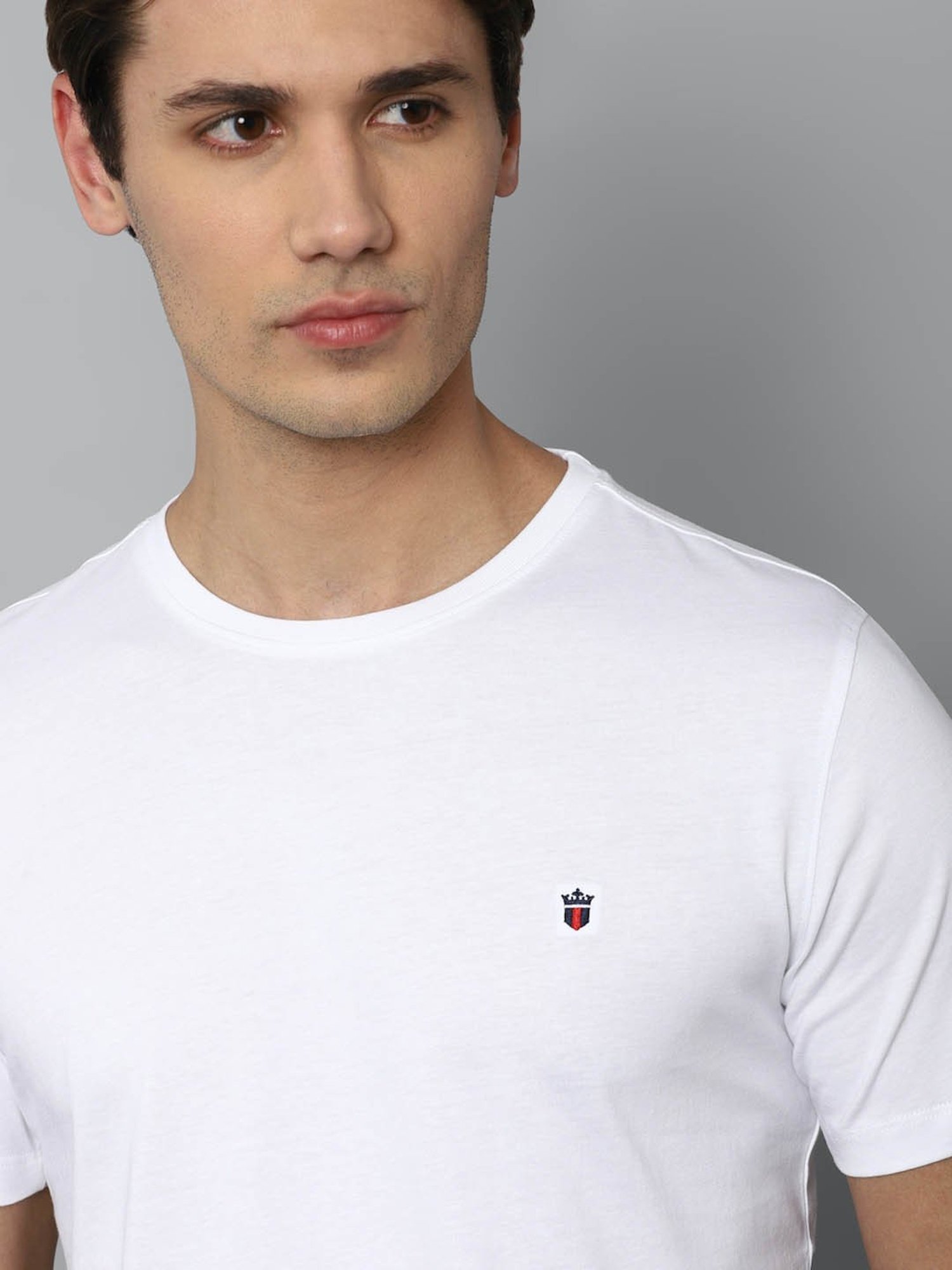 Louis Philippe Jeans White Slim Fit T-Shirt