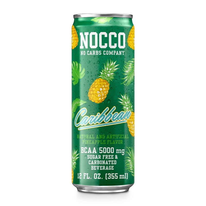 NOCCO BCAA+ Caffeine Free Caribbean Carbonated Beverage - 12 fl oz Can