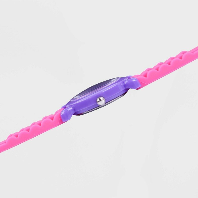 Girls' Disney Minnie Mouse Plastic Time Teacher Silicon Strap Watch - Pink