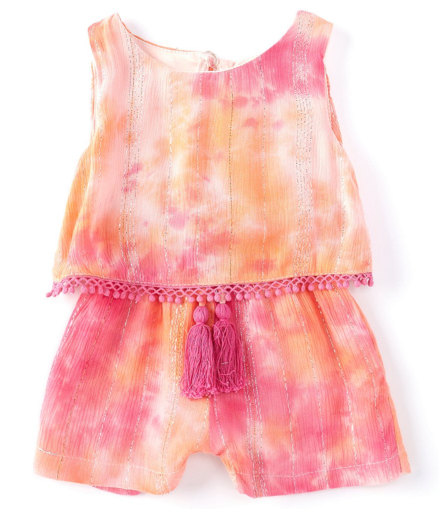 Rare Editions Baby Girls 3-24 Months Tie-Dye Popover Romper