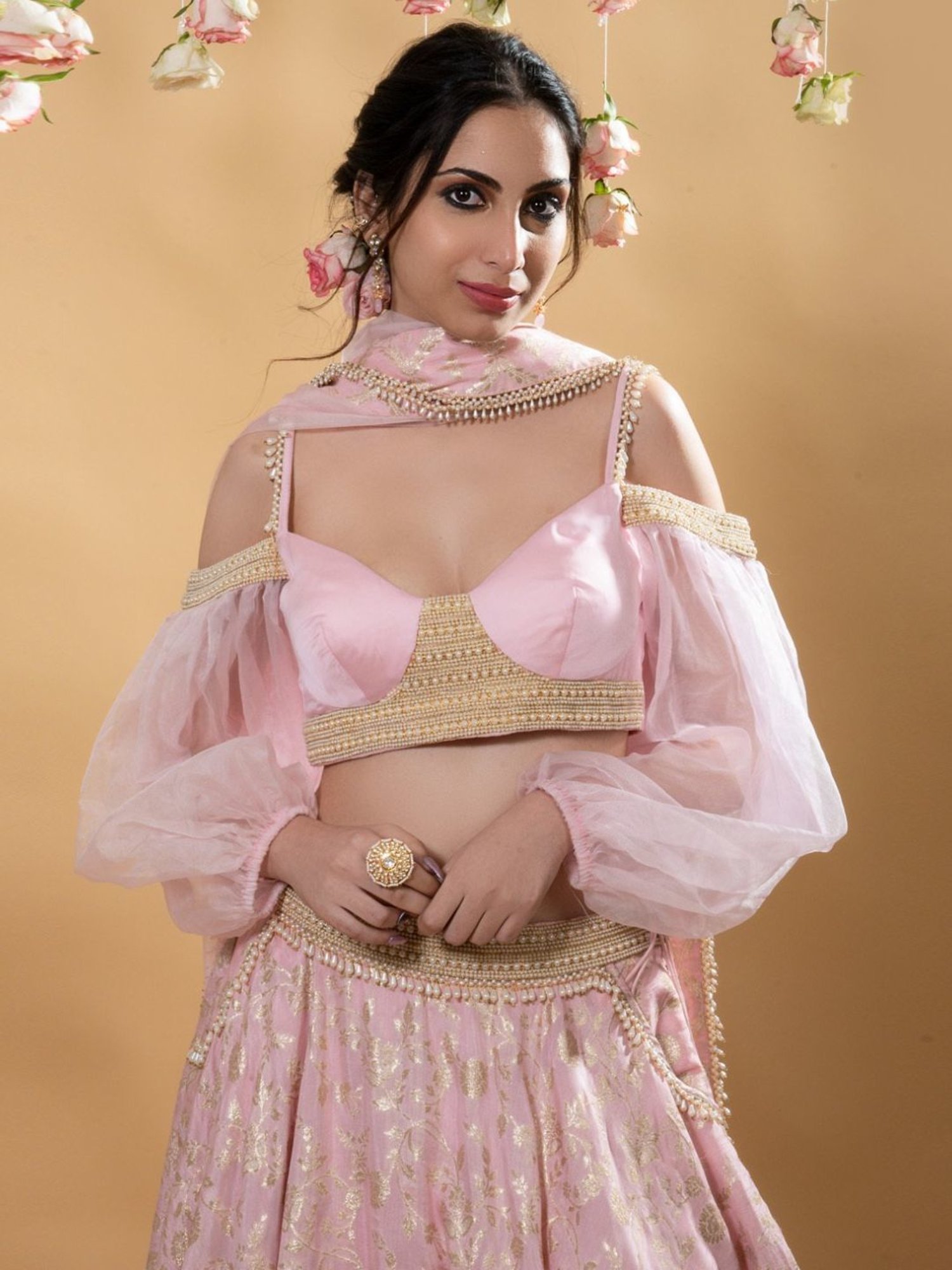 Monk and Mei Sitara Multi Tara Brocade Lehenga Set