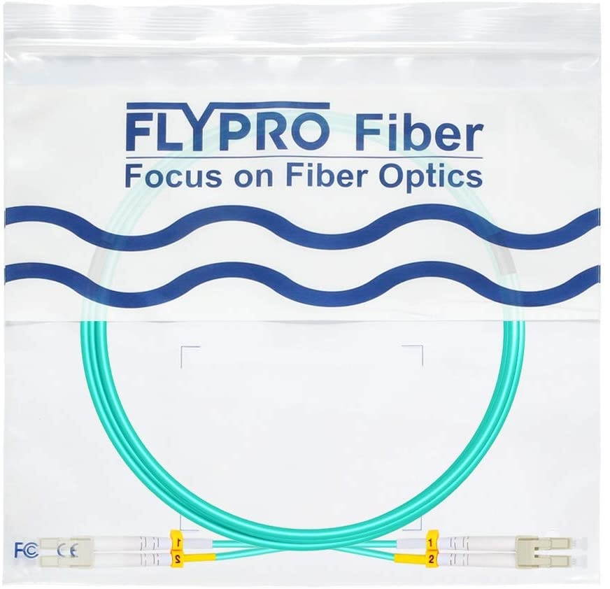 FLYPROFiber 4M OM4 LC to LC Fiber Patch Cable 40GB/100GB Duplex LC-LC 50/125um Multimode Fiber Optic Cable Cord LSZH 4Meter(13ft)