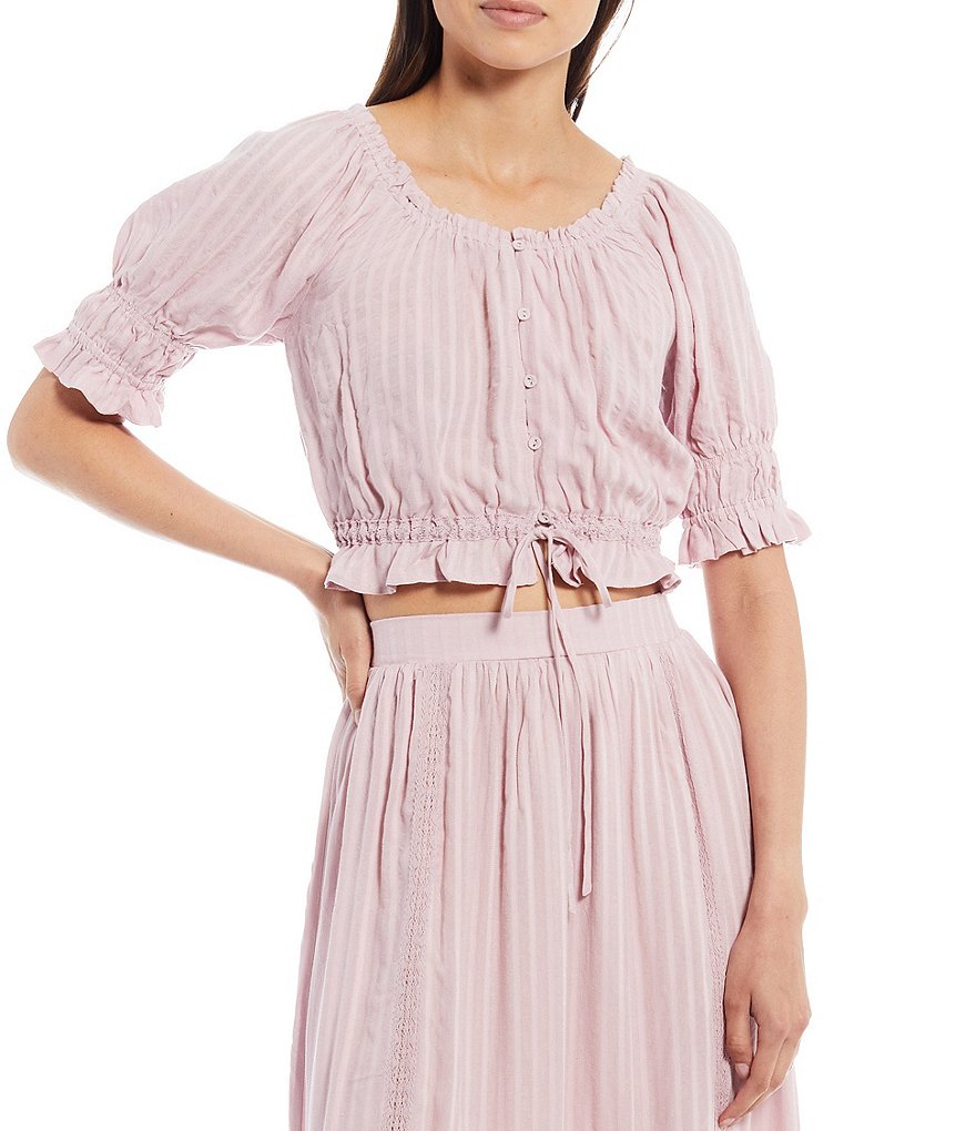 Shabby Chic Fauna Short Sleeve Coordinating Peasant Top