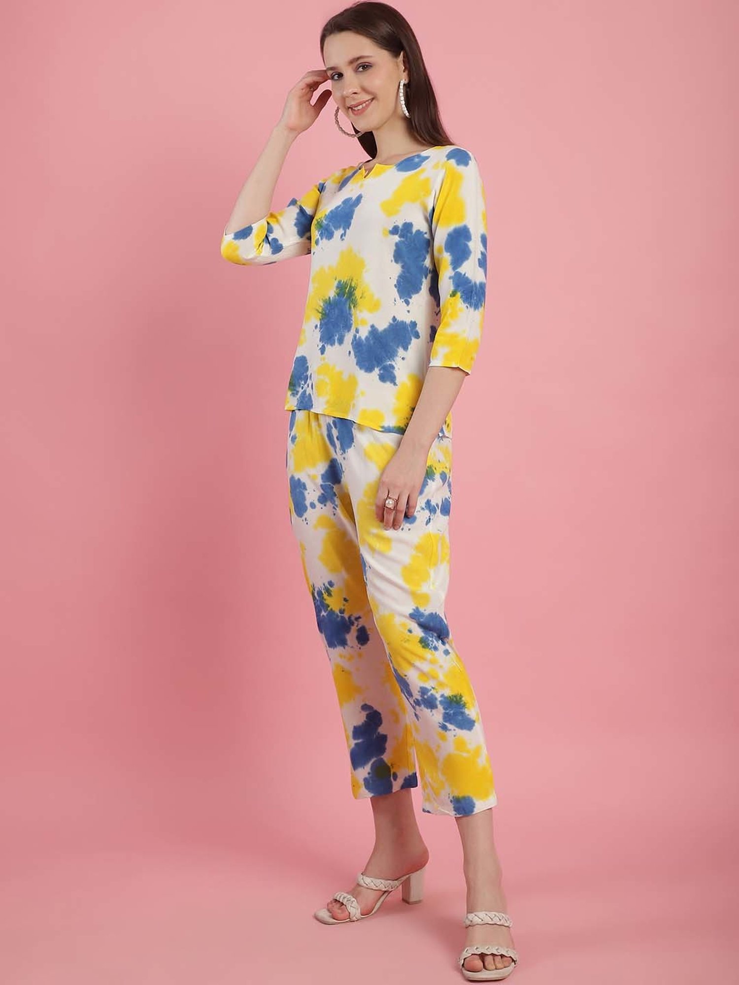 Prakrti Multicolored Tie & Dye Top Pant Set