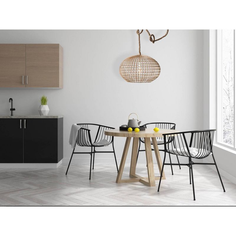 Round Wicker Pendant Ceiling Light with Thick Rope Cord Brown - 3R Studios