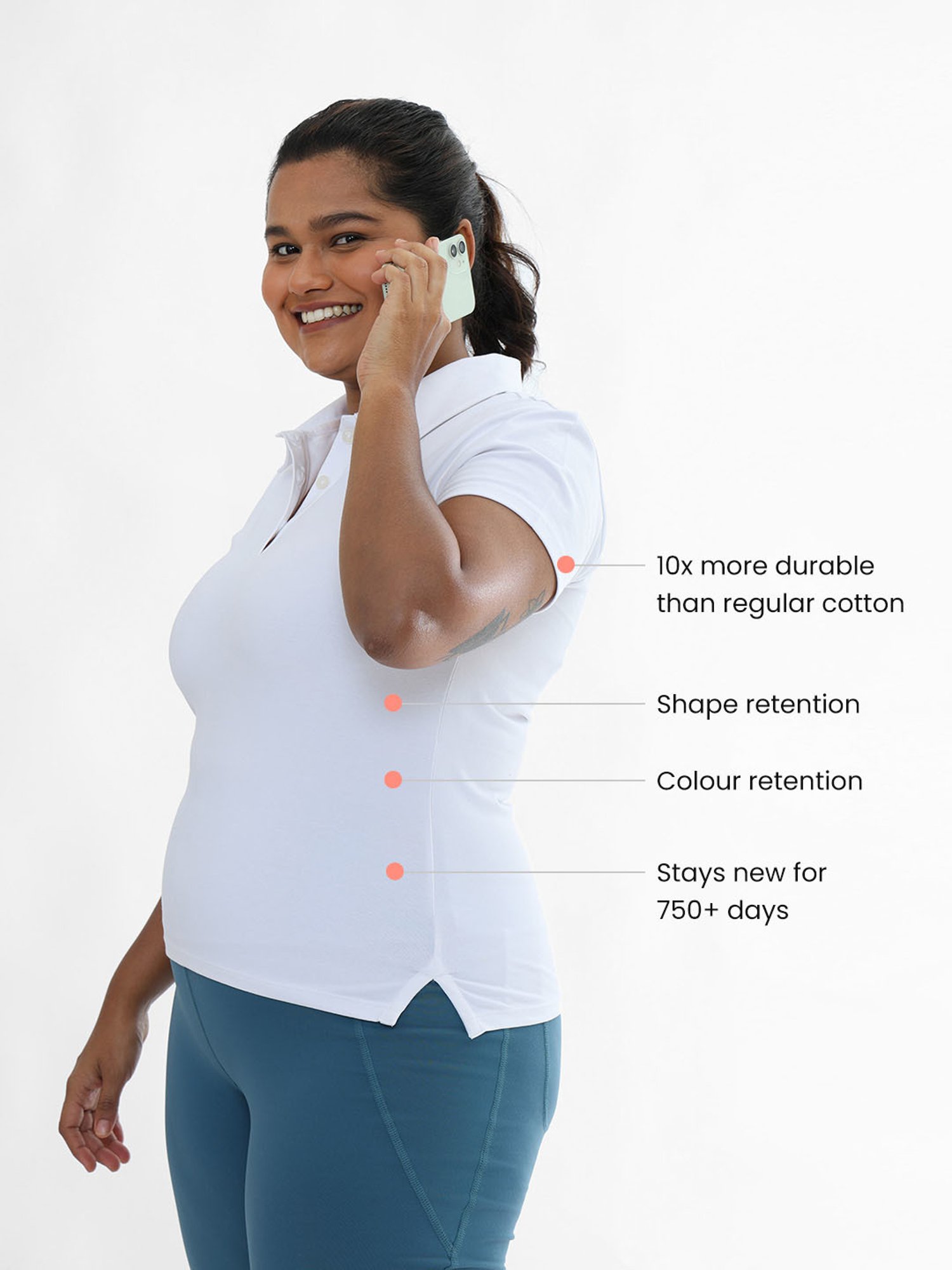 BlissClub Women White The Last Tee - Polo Neck