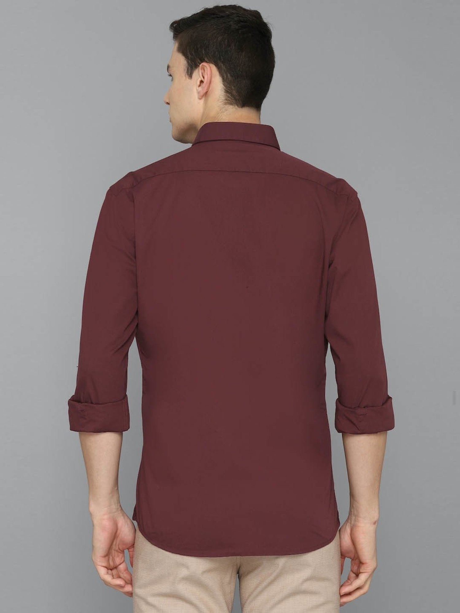 Louis Philippe Sport Maroon Slim Fit Shirt