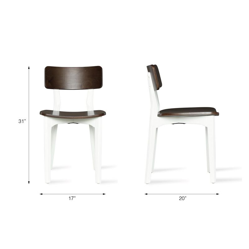 2pk Varick Two-Tone Dining Chair Walnut - Novogratz