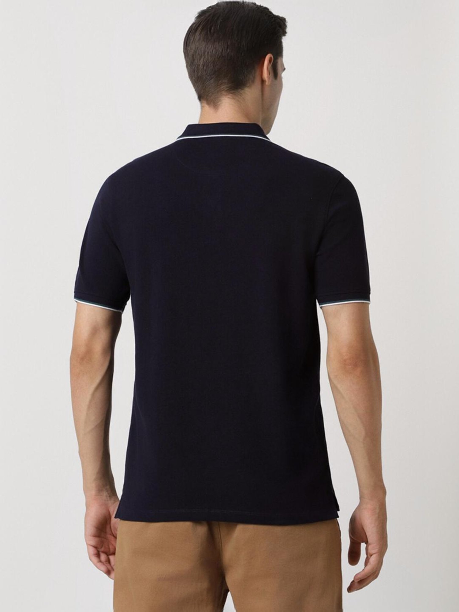 Peter England Navy Regular Fit Polo T-Shirt