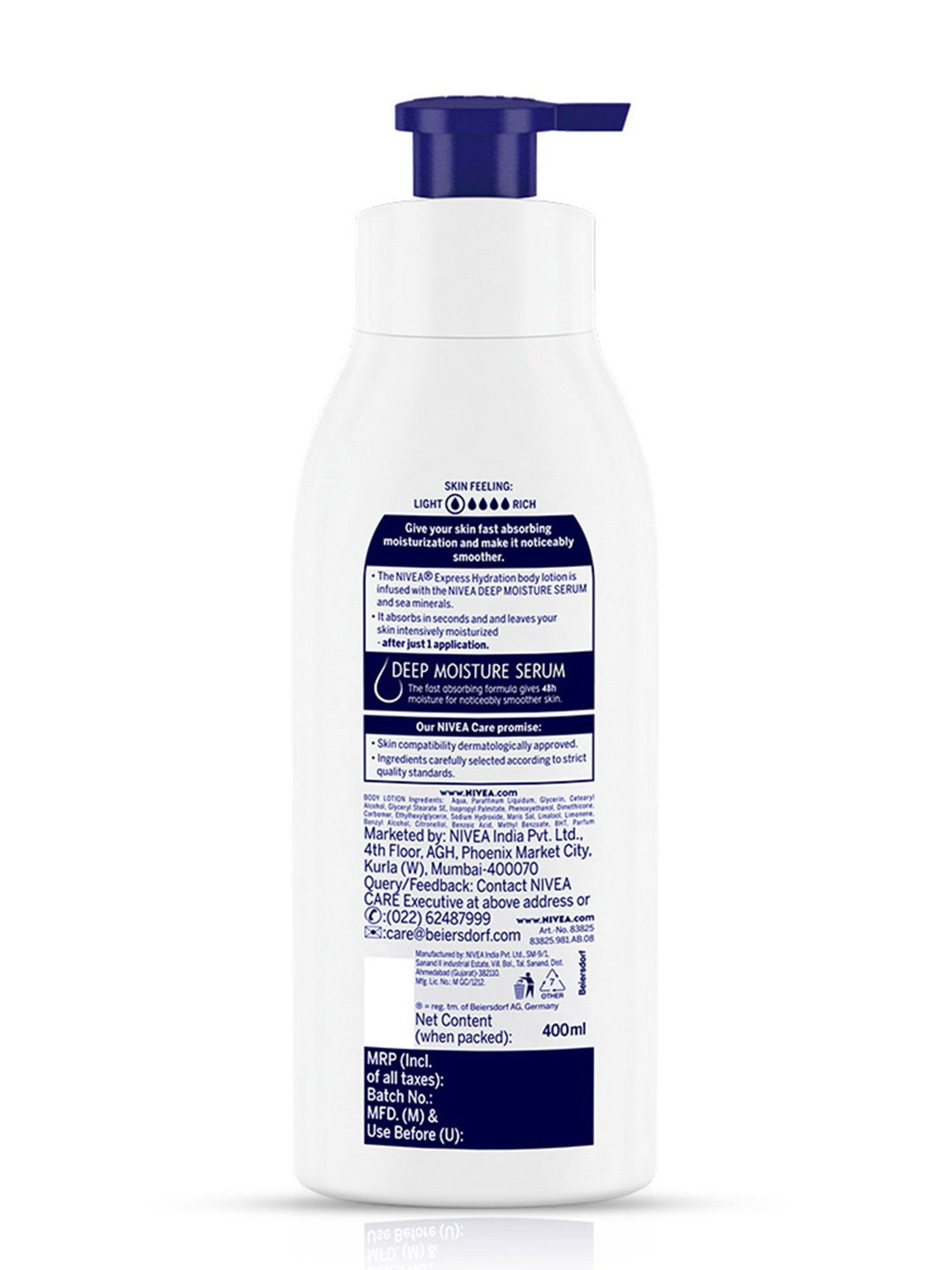 Nivea Express Hydration Body Lotion for Men & Women - 400 ml