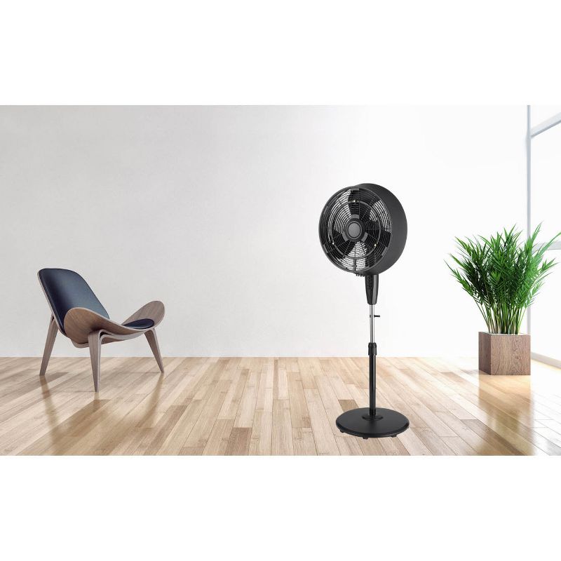Pelonis FS45-9L 3 Speed Portable Indoor Oscillating 18 Inch Stand Fan, Black