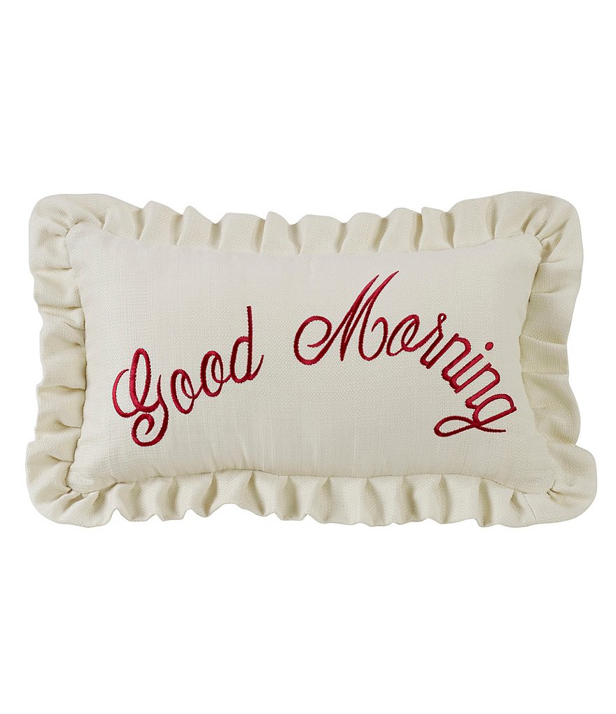 HiEnd Accents #double;Good Morning#double; Embroidery Pillow
