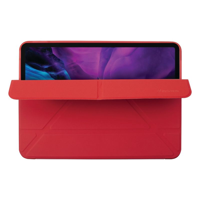 Insten - Soft TPU Tablet Case For iPad Pro 12.9" 2020, Multifold Stand, Magnetic Cover Auto Sleep/Wake, Pencil Charging, Red