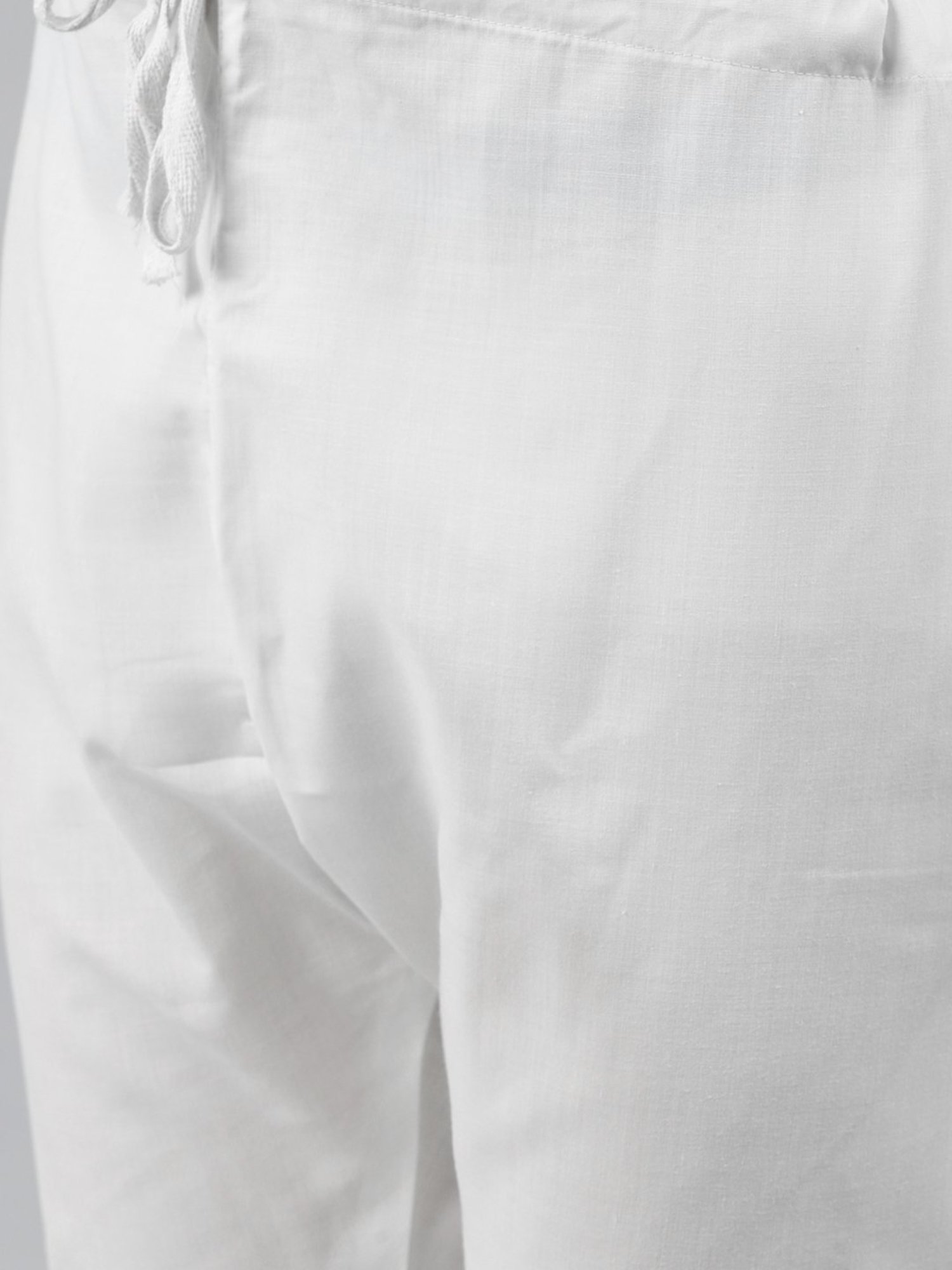 ManQ Cream Regular Fit Self Pattern Ethnic Wear