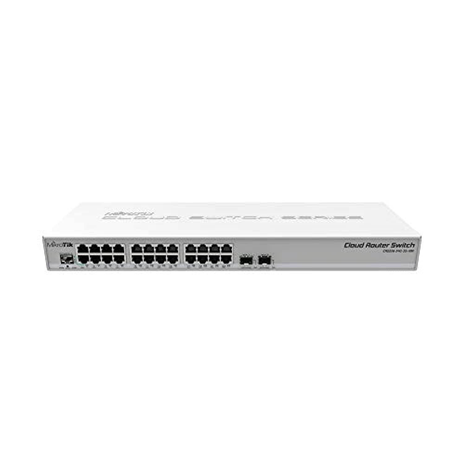 Mikrotik CRS326-24G-2S+RM Cloud Router Switch 326-24G-2S+RM 24 Gigabit port switch with 2 x SFP+ cages in 1U rackmount case, Dual boot (RouterOS or SwitchOS)