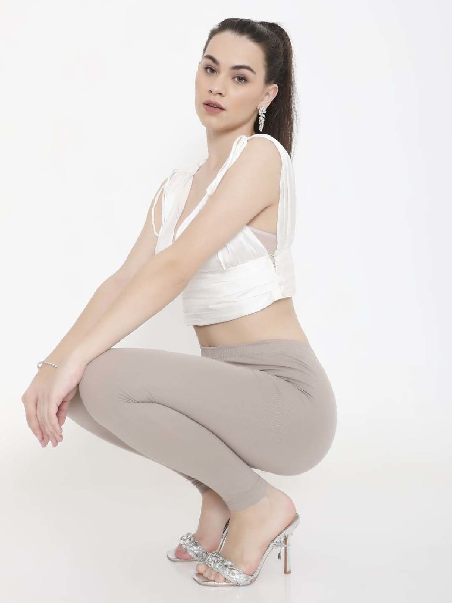 FEELINGS Grey Plain Leggings