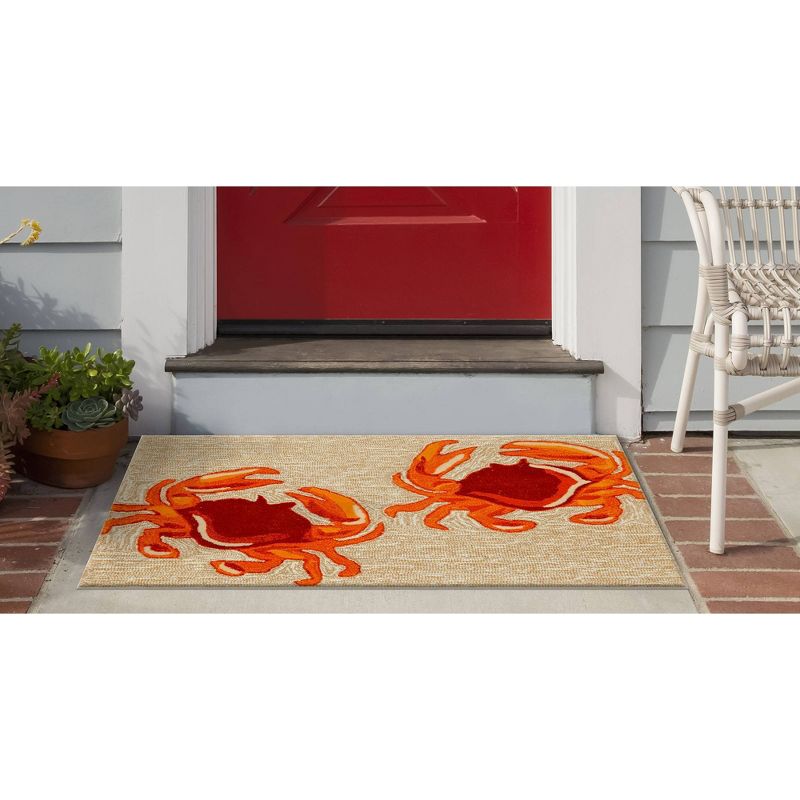 Frontporch Indoor/Outdoor Crabs Natural Rug 20"X30" Natural - Liora Manne