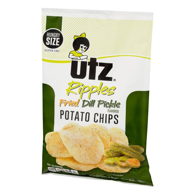 Utz Ripples Fried Dill Pickle Flavored Potato Chips - 7.5oz