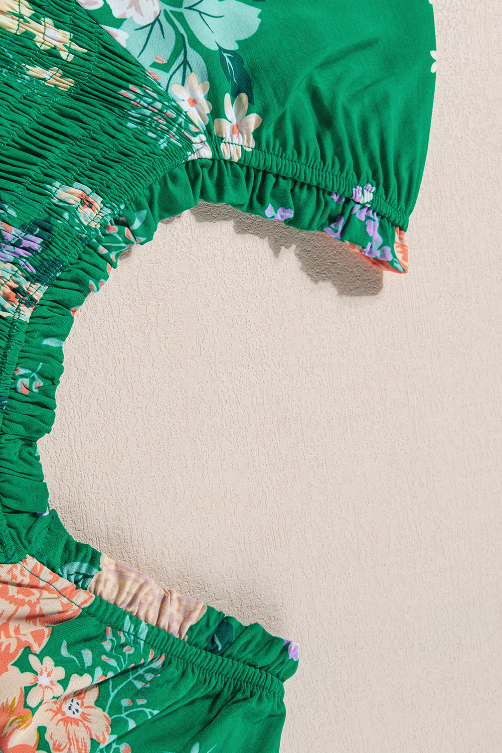 Multicolor Boho Floral Collared Long Sleeve Dress