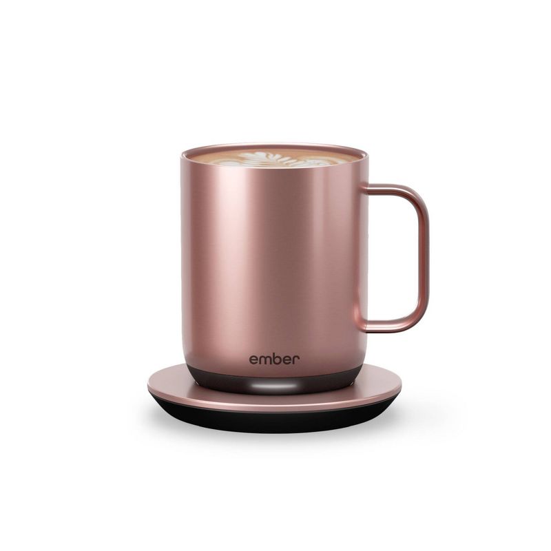New Ember Temperature Control Smart Mug 2, 10 oz, Rose Gold, 1.5-hr Battery Life - App Controlled Heated Coffee Mug
