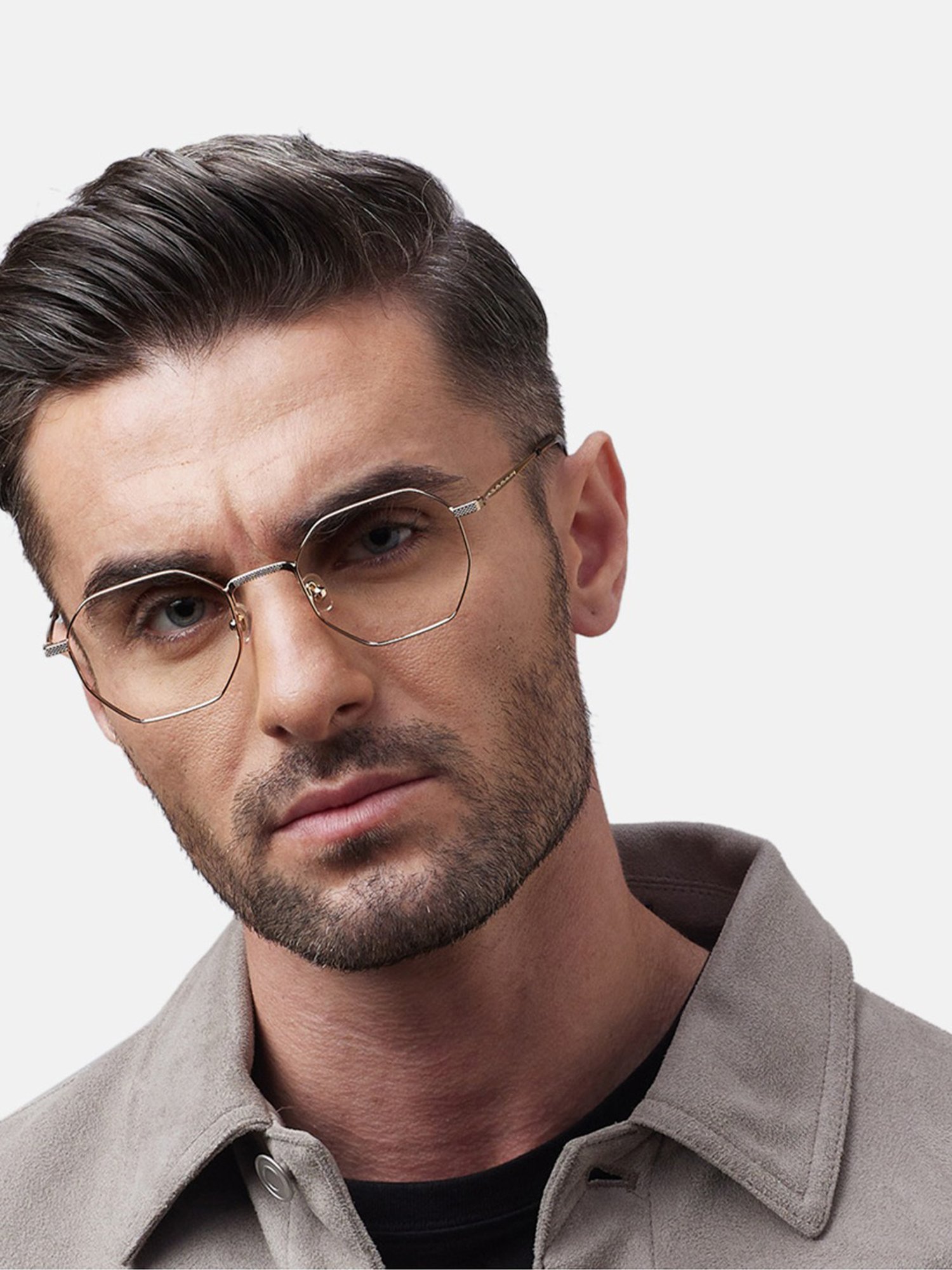 Shisen Fox Okita Light Gold Hexagon Unisex Blue Filter Computer Lenses -51 mm