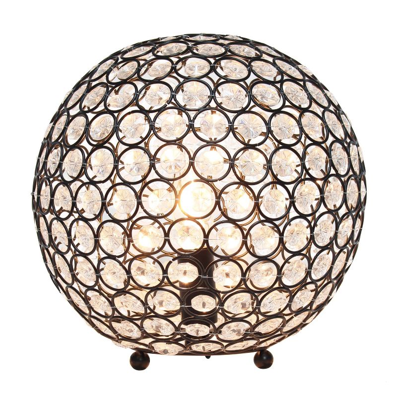 10" Elipse Crystal Ball Sequin Table Lamp Restoration Bronze - Elegant Designs