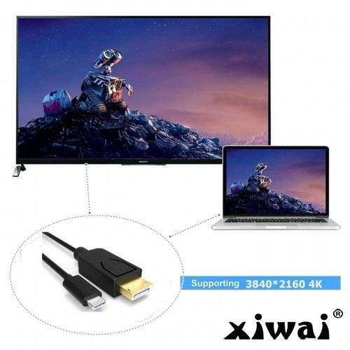 Xiwai USB 3.1 USB-C to DisplayPort DP 4K UHD HDTV Cable for Chromebook & Macbook & Laptop Black Type C