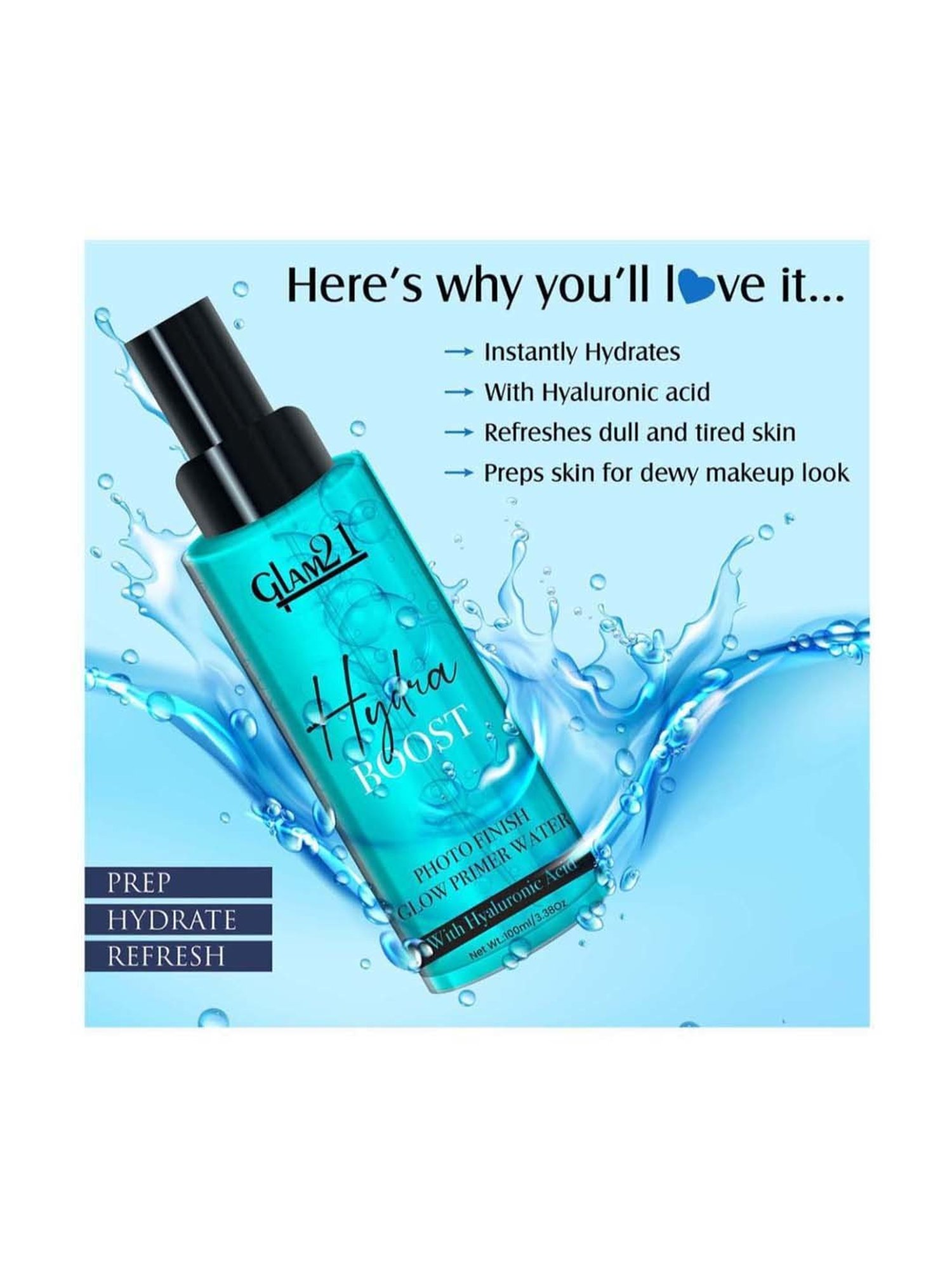 Glam21 Hydra Boost Photo Finish Glow Primer Water - 100 ml