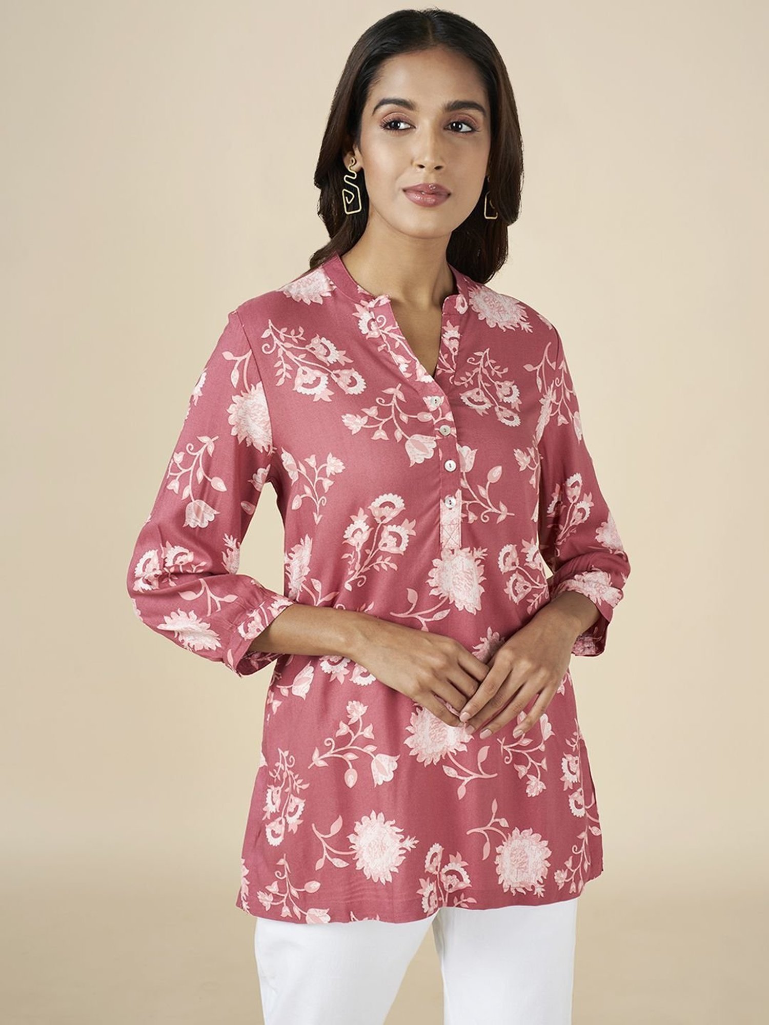 Akkriti by Pantaloons Pink Printed Tunic