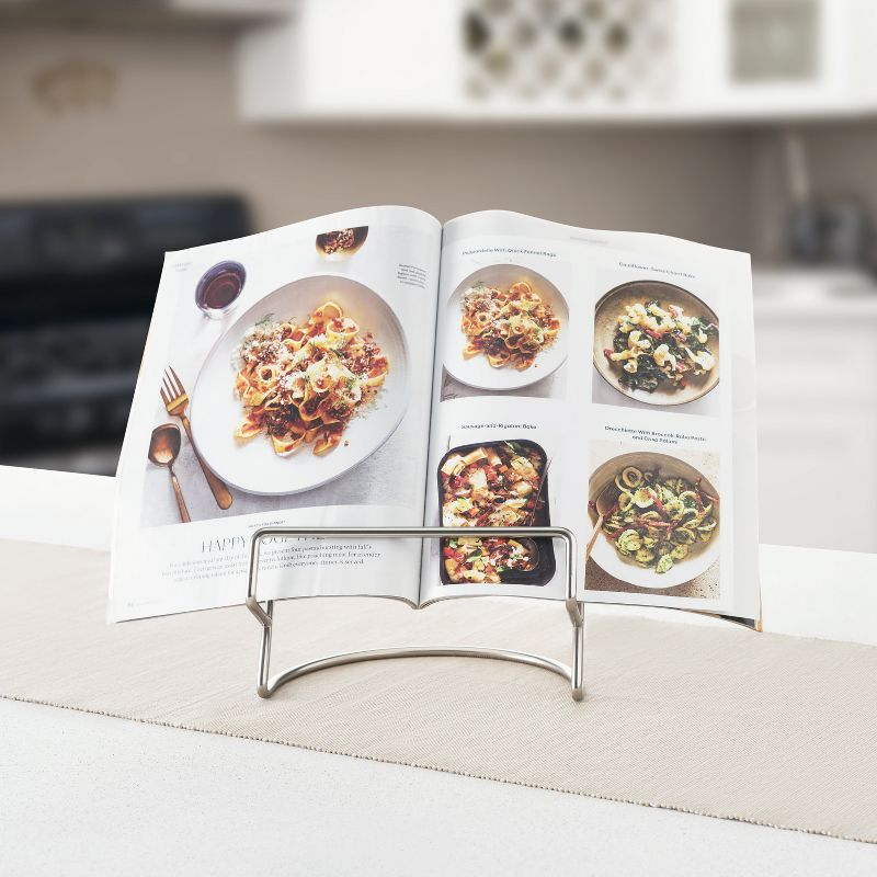 Home Basics Simplicity Collection Cookbook Holder, Satin Nickel
