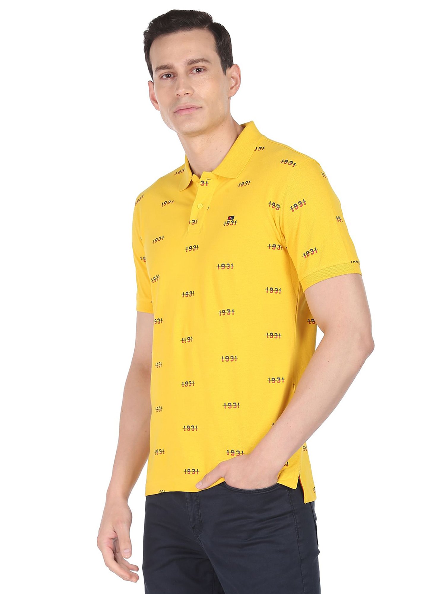 AD by Arvind Yellow Polo T-Shirt