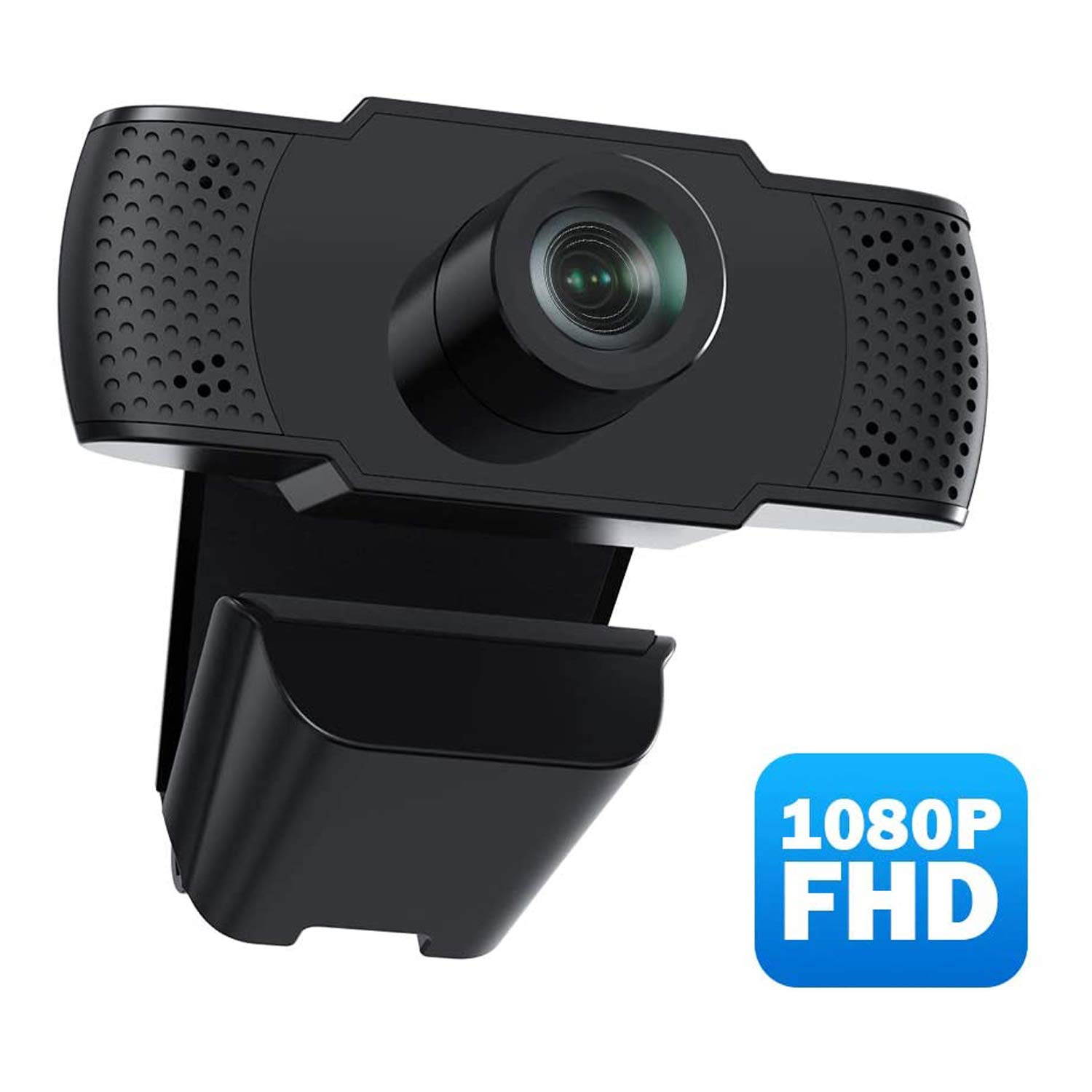 Webcam with Microphone, 1080P HD Webcam Streaming Computer Web Camera for Online Teaching/Business Meeting, Plug and Play Face Camera with Auto Focus for PC Desktop Laptop