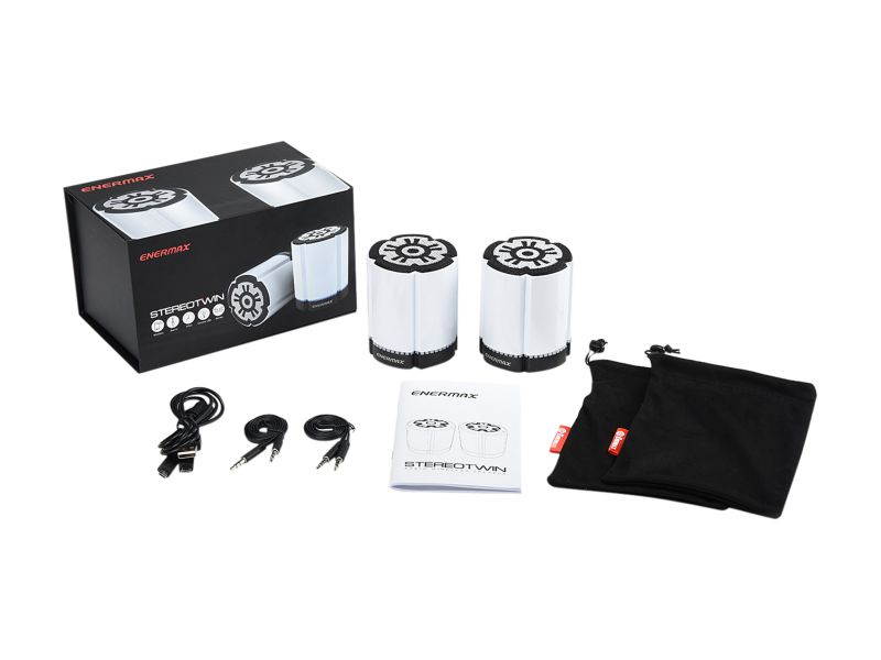 Enermax EAS02S-DBK Stereotwin Wireless LED Speaker with CSR V4.0 Chipset - Black