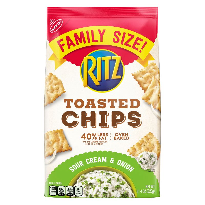 Ritz Family Size Toasted Sour Cream and Onion Chips - 11.4oz