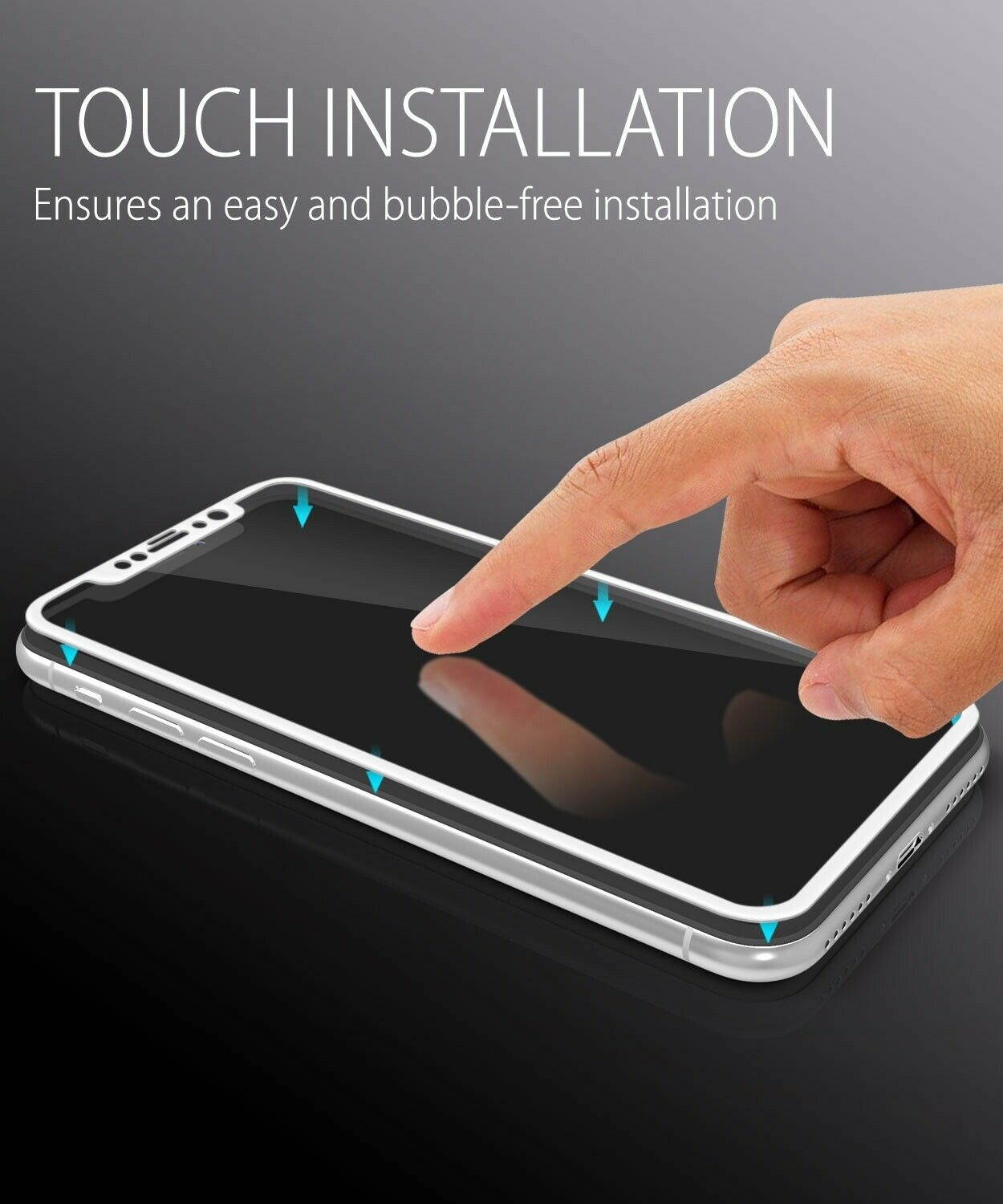 [FULL COVERAGE] Screen Protector Tempered Glass for iPhone 11 Pro XS X [White]