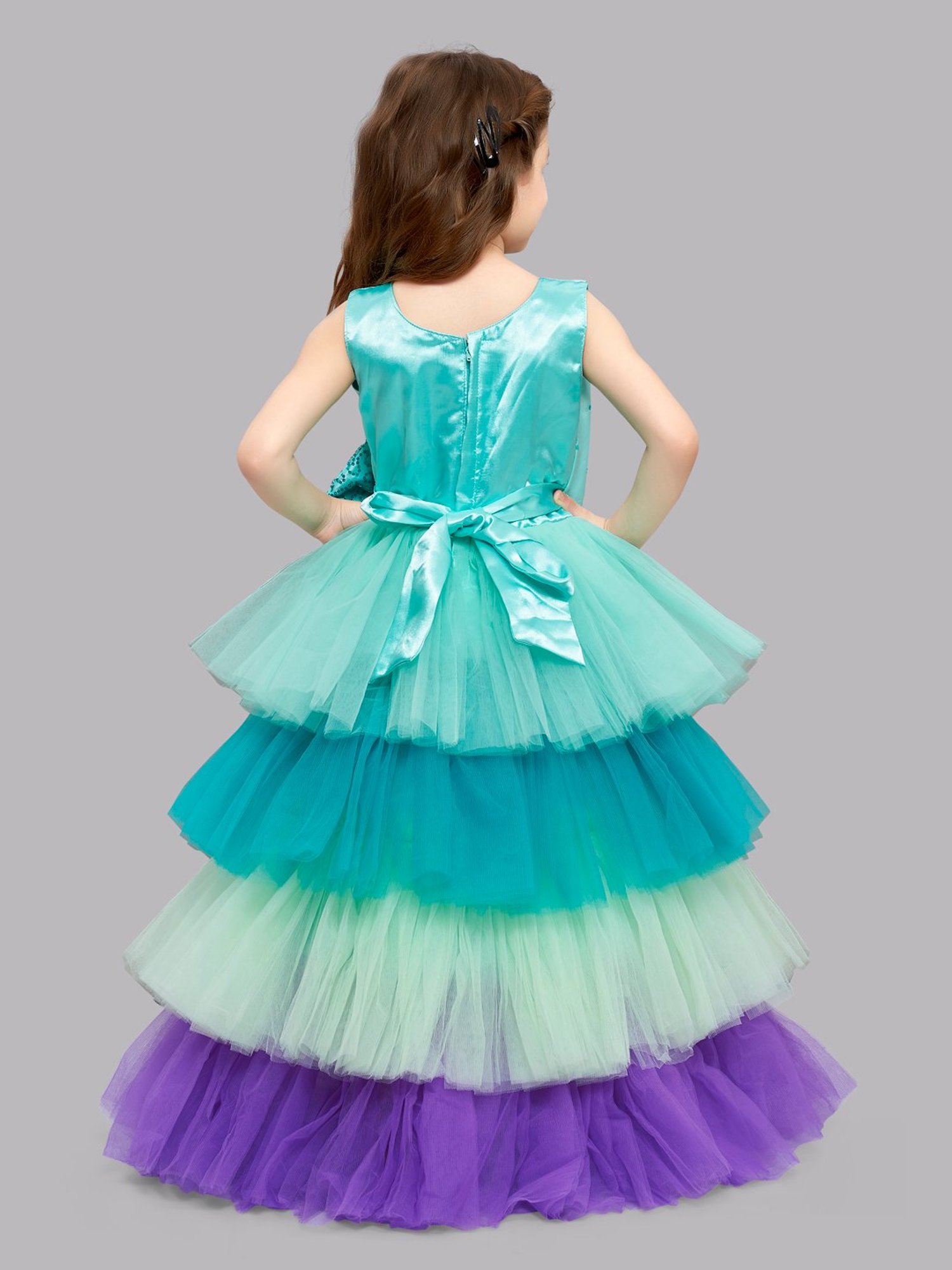 Many Frocks Kids Red Solid Dress