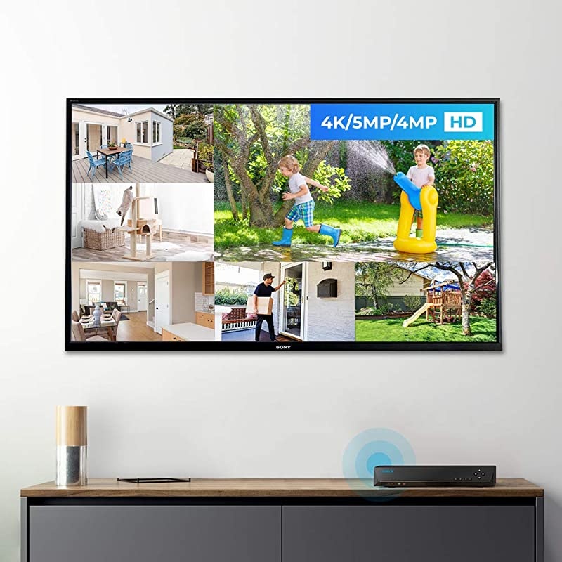 4K PoE NVR 8 Channel Pre-Installed 2TB Hard Drive 4K/5MP/4MP/1080P HD 24/7 Surveillance Recording Home Security Camera System Video Recorder RLN8-410