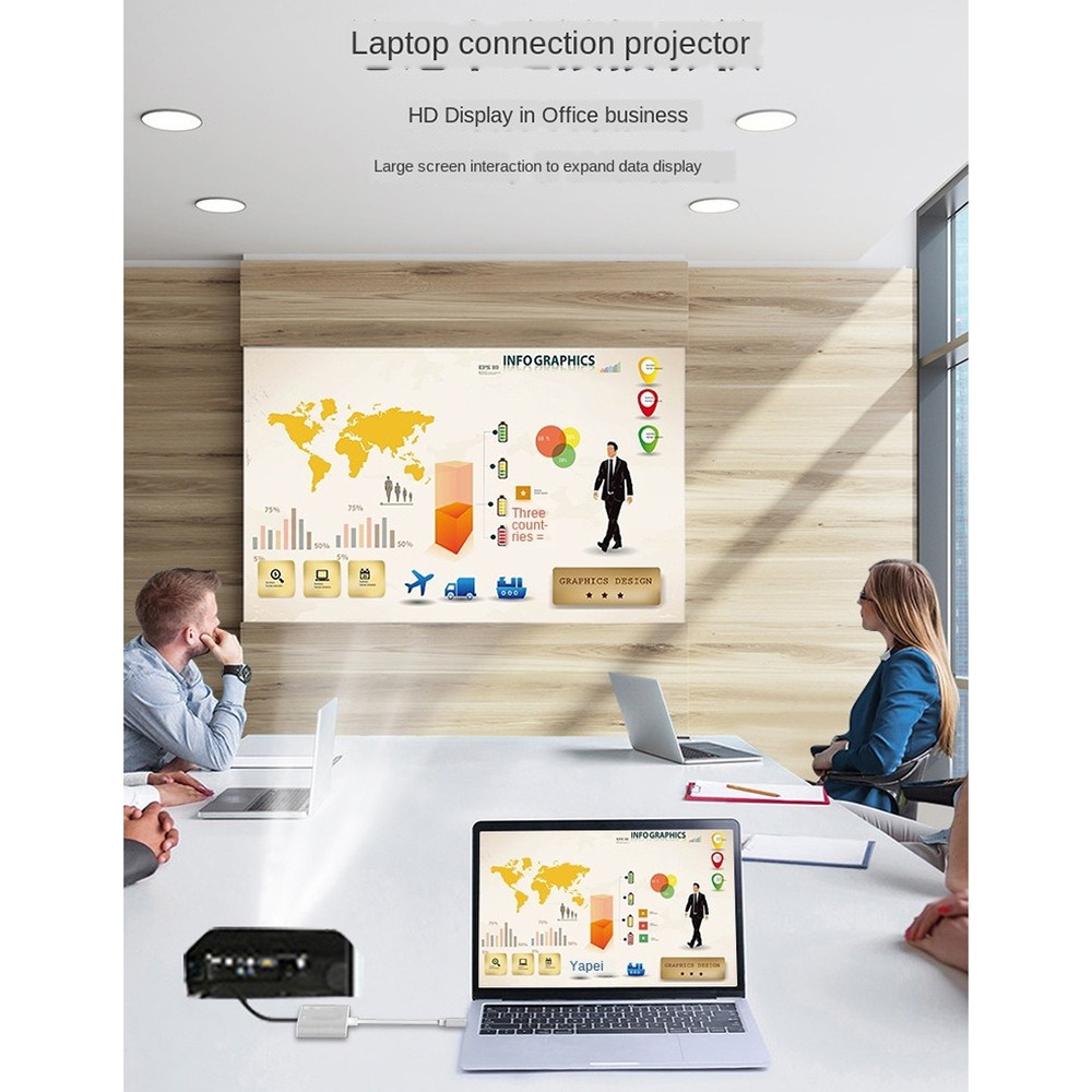 USB C to HDMI VGA Adapter, 2 in 1 Type C to VGA HDMI Converter Adaptor with 4K UHD, 1080P VGA, Dual Screen Display Converter Compatible with Mac Book, Chromebook, HUAWEI, 2019 iPad Pro and more