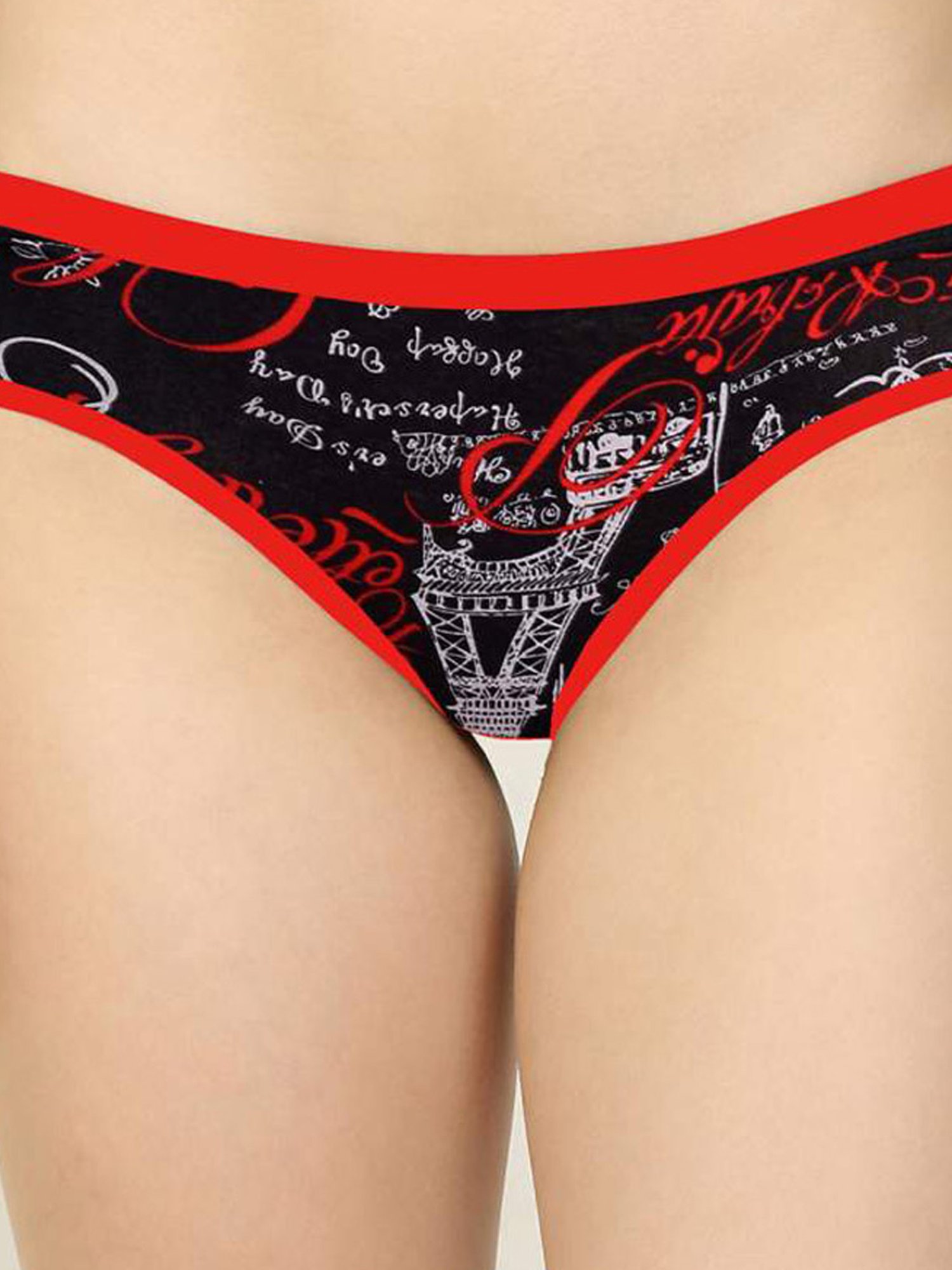 AROUSY Black Printed Hipster Panty