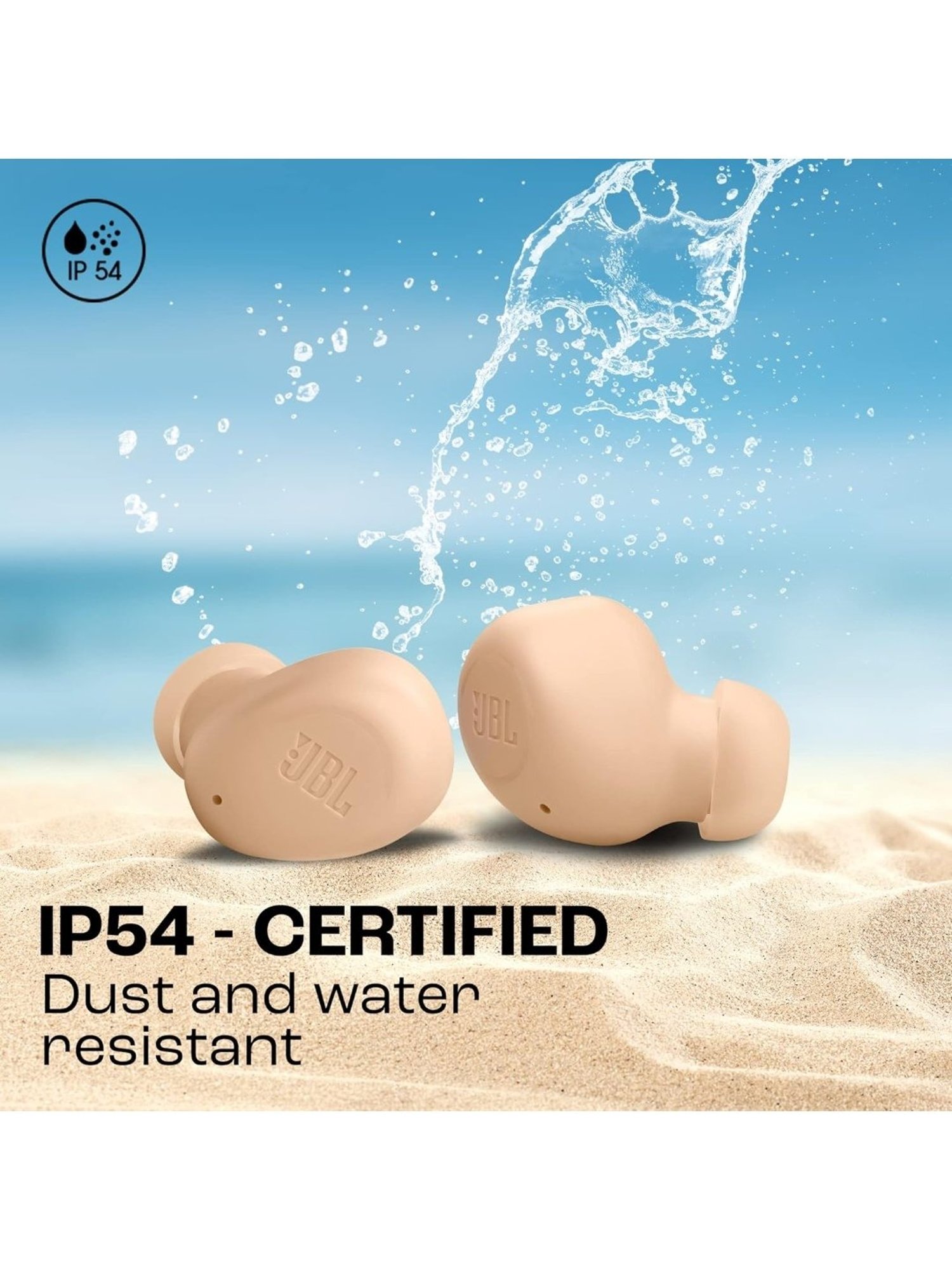 JBL Wave Buds in-Ear BT Earbuds with 32H Battery & Quick Charge (Beige, True Wireless)